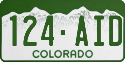 CO license plate 124AID