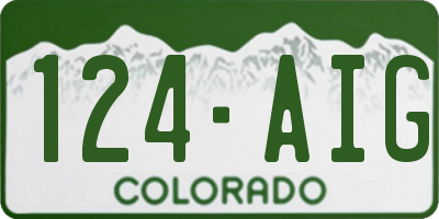 CO license plate 124AIG