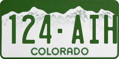 CO license plate 124AIH