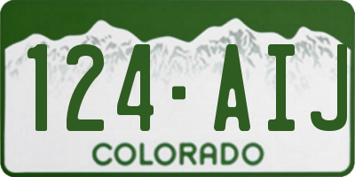 CO license plate 124AIJ