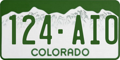 CO license plate 124AIO