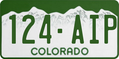 CO license plate 124AIP