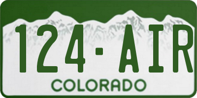 CO license plate 124AIR