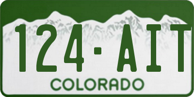 CO license plate 124AIT