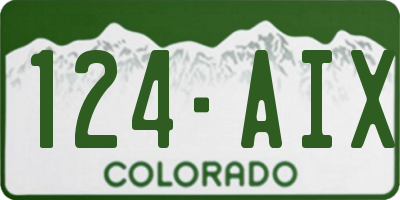 CO license plate 124AIX