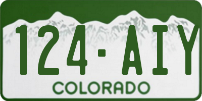 CO license plate 124AIY