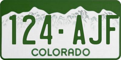 CO license plate 124AJF