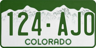 CO license plate 124AJO