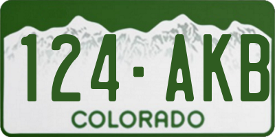 CO license plate 124AKB