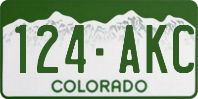 CO license plate 124AKC