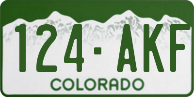 CO license plate 124AKF
