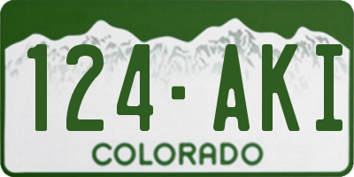 CO license plate 124AKI