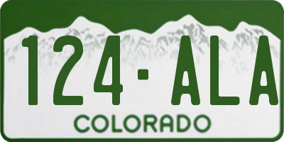 CO license plate 124ALA