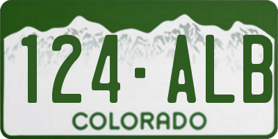 CO license plate 124ALB