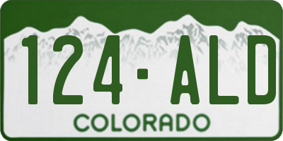 CO license plate 124ALD