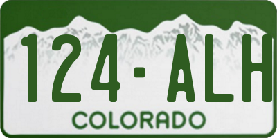 CO license plate 124ALH