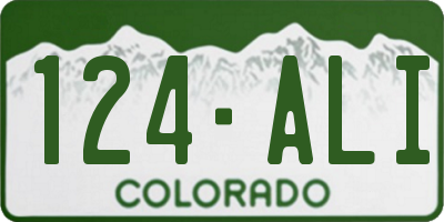 CO license plate 124ALI