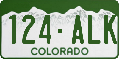 CO license plate 124ALK