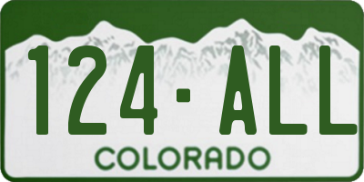 CO license plate 124ALL