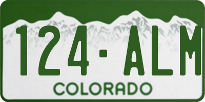 CO license plate 124ALM