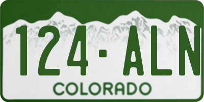 CO license plate 124ALN