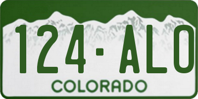 CO license plate 124ALO