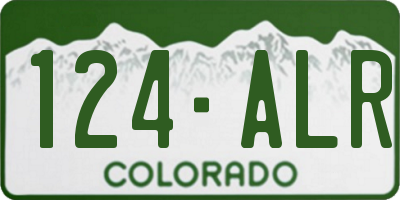 CO license plate 124ALR