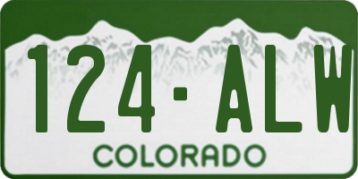 CO license plate 124ALW