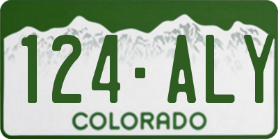 CO license plate 124ALY