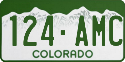 CO license plate 124AMC
