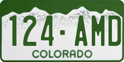 CO license plate 124AMD
