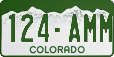 CO license plate 124AMM