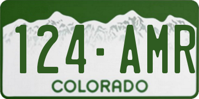 CO license plate 124AMR