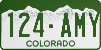 CO license plate 124AMY