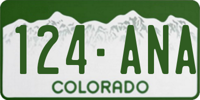 CO license plate 124ANA