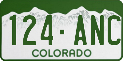 CO license plate 124ANC
