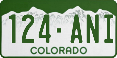 CO license plate 124ANI