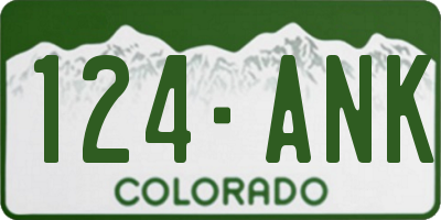 CO license plate 124ANK