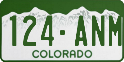 CO license plate 124ANM