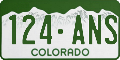 CO license plate 124ANS