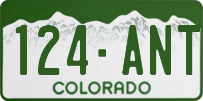 CO license plate 124ANT