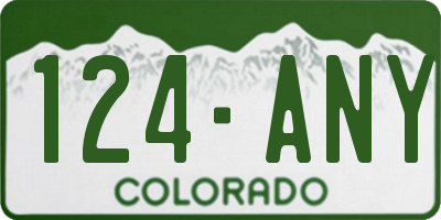 CO license plate 124ANY