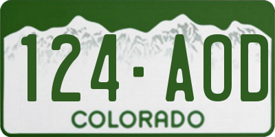 CO license plate 124AOD