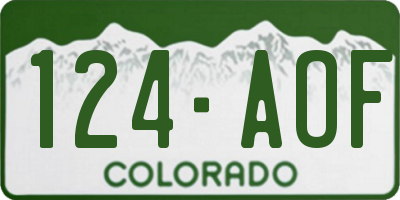 CO license plate 124AOF
