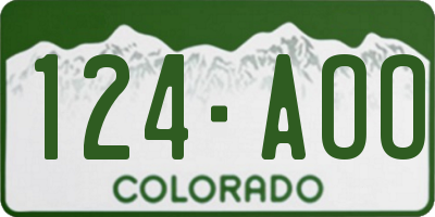 CO license plate 124AOO