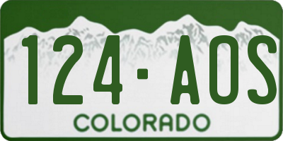 CO license plate 124AOS