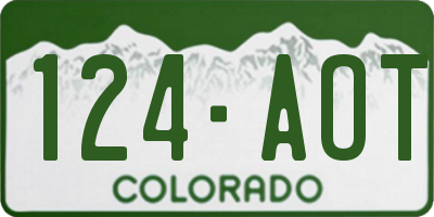 CO license plate 124AOT