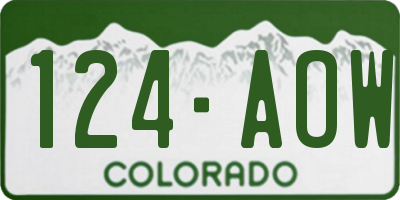 CO license plate 124AOW