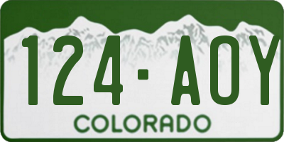 CO license plate 124AOY