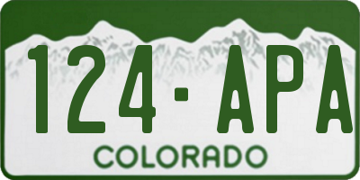 CO license plate 124APA